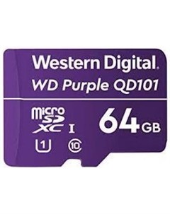 Флеш карта microSDXC 64Gb Class10 WD WDD064G1P0C Purple w o adapter Western digital