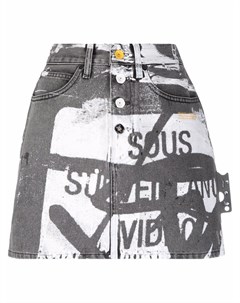 Джинсовая мини юбка с графичным принтом Off-white
