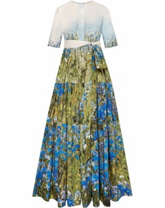 Ярусное платье с цветочным принтом Oscar de la renta