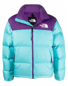 Пуховик в стиле колор блок The north face