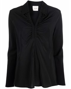 Шелковая блузка с длинными рукавами и сборками Alysi