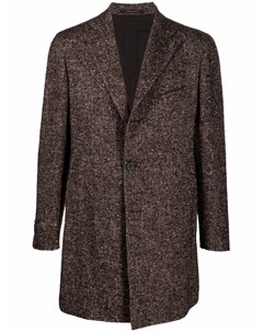 Однобортное пальто с узором в елочку Tagliatore