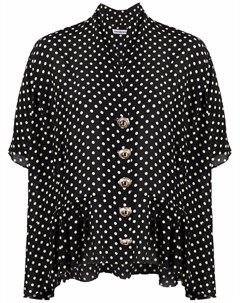 Шелковая блузка оверсайз с V образным вырезом Balenciaga