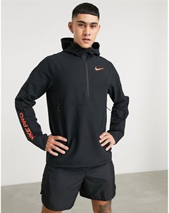 Черная куртка с молнией 1 4 Pro Nike training
