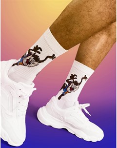Белые спортивные носки с принтом Тасманского Дьявола Space Jam A New Legacy Asos design