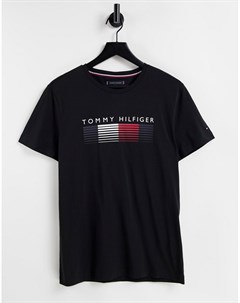 Черная футболка с логотипом Tommy hilfiger