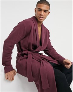 Бордовый халат для дома из вафельного трикотажа Asos design