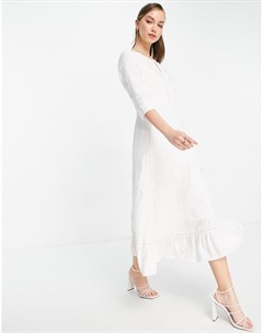 Белое платье миди с вышивкой Dija French connection