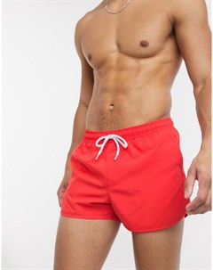 Ярко красные шорты для плавания в стиле беговых Asos design