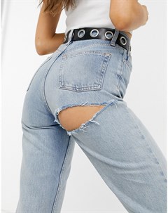 Сильно выбеленные рваные сзади джинсы Tall Topshop