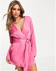 Розовое платье блейзер с поясом x Naomi Genes In the style
