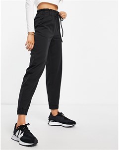 Черные брюки со шнурком на поясе и манжетами Y.a.s