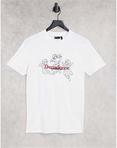 Облегающая белая футболка с принтом херувимов Asos design