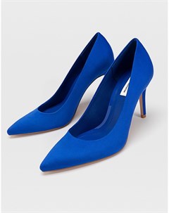 Синие туфли на каблуке с острым носком Stradivarius