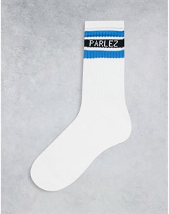 Белые носки с синими полосками Parlez