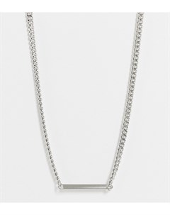 Эксклюзивное серебристое ожерелье с плоской подвеской Designb london curve