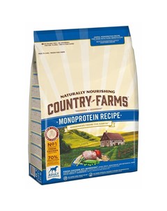 Сухой монопротеиновый корм для взрослых собак с курицей 2 5 кг Country farms