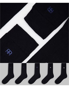 Набор из 5 пар черных носков с логотипом River island