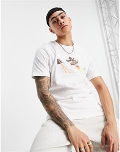 Белая футболка с принтом Shoeshi Nike