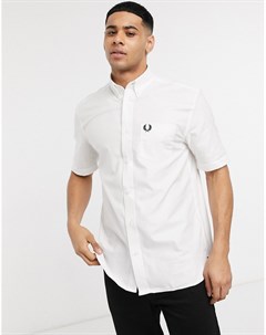 Белая оксфордская рубашка с короткими рукавами Fred perry