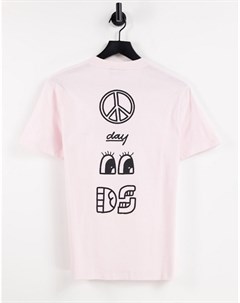 Розовая футболка с графическим принтом на спинке ASOS Daysocial Asos design