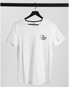 Белая футболка с логотипом на груди Tom tailor