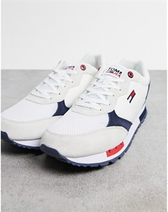 Белые кроссовки для бега с логотипом флагом Tommy jeans