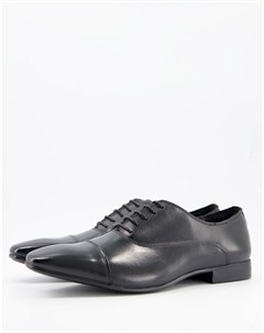 Черные туфли из кожи с отделкой на носке Russel Schuh