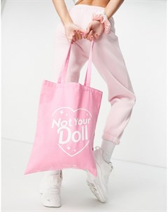 Розовая сумка тоут с принтом x Barbie Skinnydip