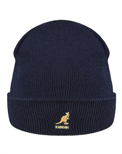Двусторонняя шапка бини в рубчик темно синего и желтого цветов Kangol
