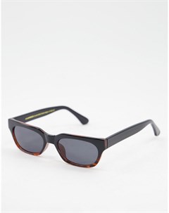 Узкие прямоугольные солнцезащитные очки в стиле ретро в черно коричневой черепаховой оправе с эффект A.kjaerbede