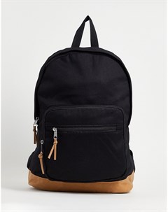 Черный парусиновый рюкзак с контрастным основанием из искусственной замши Asos design