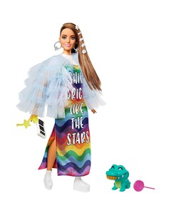 Кукла Экстра в радужном платье Barbie