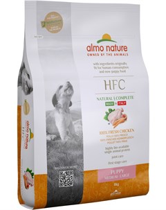 Сухой корм HFC со свежей курицей для щенков средних и крупных пород 8 кг Курица Almo nature