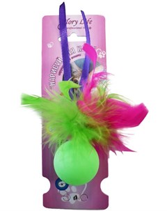 Игрушка Нарисуй для кота перо и лента дразнилка пластик разноцветный для кошек 4 х 6 5 х 19 5 см Glory life