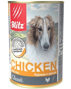 Консервы Classic Adult курица с рисом для собак 400 г Курица и рис Blitz