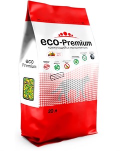 Наполнитель Eco Premium Тутти фрутти древесный комкующийся с ароматом фруктов и ягод для кошек 20 л  Eco-premium