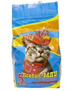 Наполнитель Ковбой Мяу для гладкошерстных кошек 5 л 3 кг Brava