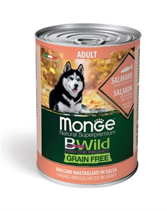 Консервы Dog BWild Grain Free Adult консервы из лосося с тыквой и кабачками для собак всех пород 400 Monge
