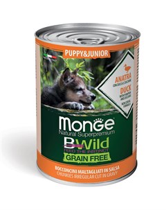 Консервы Dog BWild Grain Free Puppy Junior консервы из утки с тыквой и кабачками для щенков 400 г Ут Monge