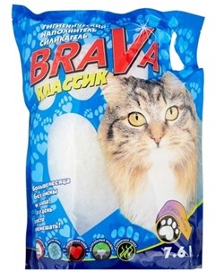 Наполнитель Классик Силикагель для кошачьего лотка 7 6 л 3 кг Brava