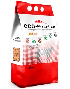 Наполнитель Eco Premium Персик древесный комкующийся с ароматом персика для кошек 20 л 7 6 кг Eco-premium