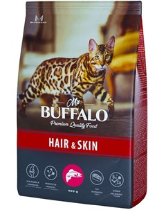 Сухой корм Adult Hair Skin с лососем для кошек 400 г Mr.buffalo