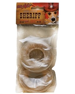 Лакомство Шериф Sheriff Сыромятное Прессованное Кольцо для собак 7 5 см 2 шт Brava