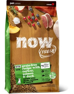 Сухой корм Now Fresh Kitten беззерновой с индейкой лососем уткой и овощами для котят 3 63 кг Now natural holistic