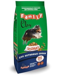 Сухой корм Family для взрослых активных собак 15 кг Clan