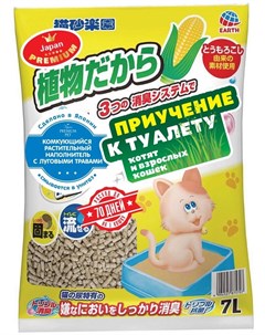 Наполнитель растительный с луговыми травами комкующийся кукурузный для кошек 7 л 1 9 кг Premium pet japan