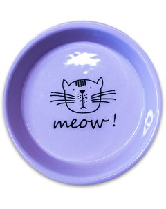 Миска MEOW керамическая для кошек 200 мл Сиреневый Керамикарт