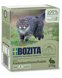 Консервы Feline кусочки Кролик в соусе для кошек 370 г Кролик Bozita