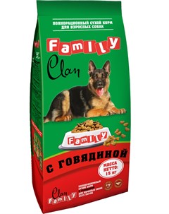 Сухой корм Family для собак 15 кг Говядина Clan